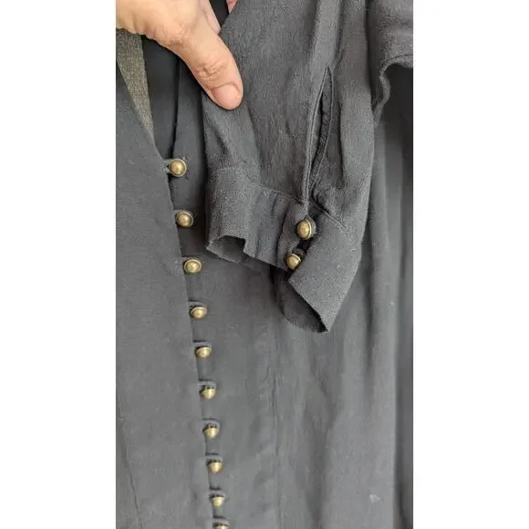 Anthropologie Maeve Ceycan Tunic M Retails $150 Black Flowy Goth Boho - Picture 5 of 11